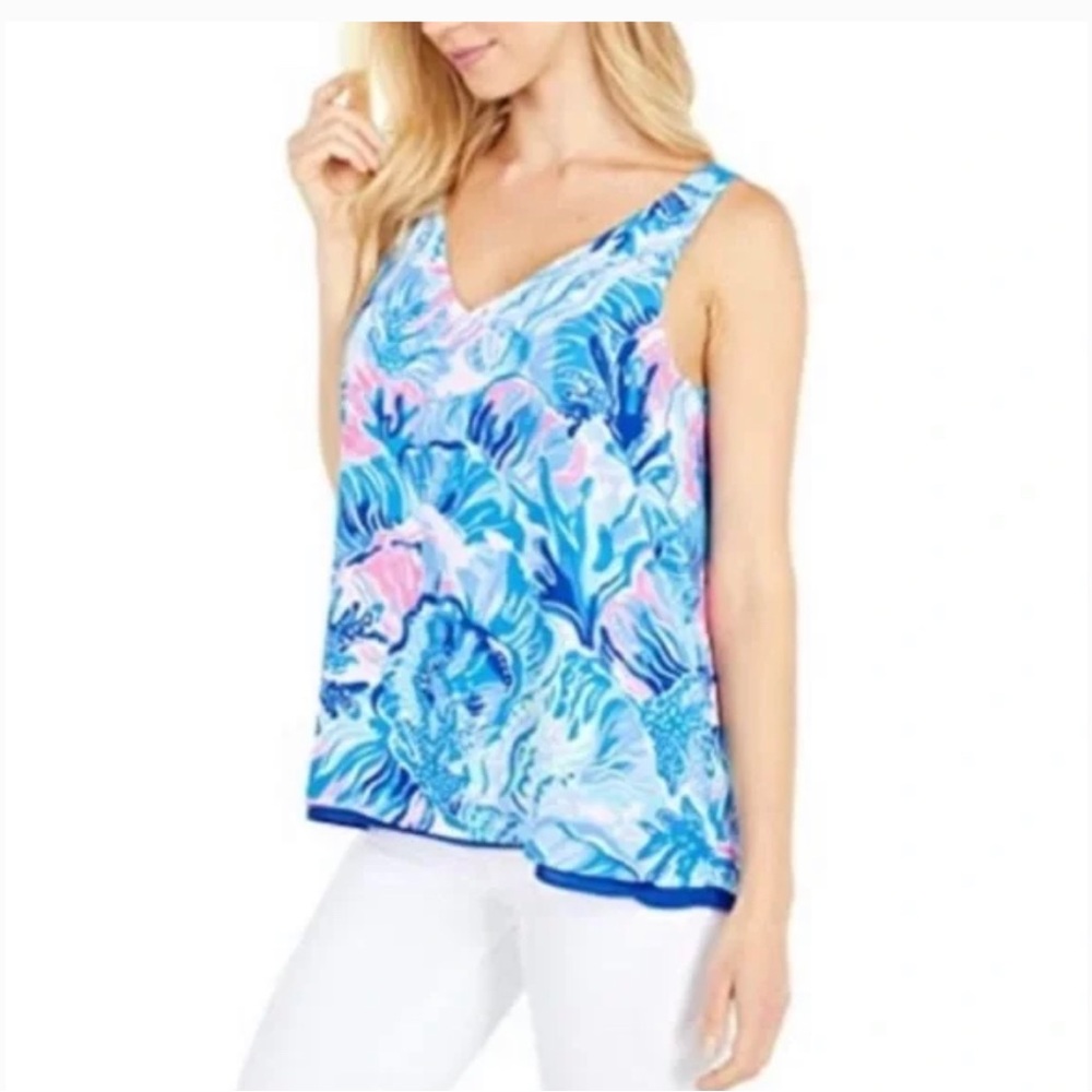 NWT 🎉HP🎉 Lilly Pulitzer Shade Seekers Florin Reversible Blue Tank Top